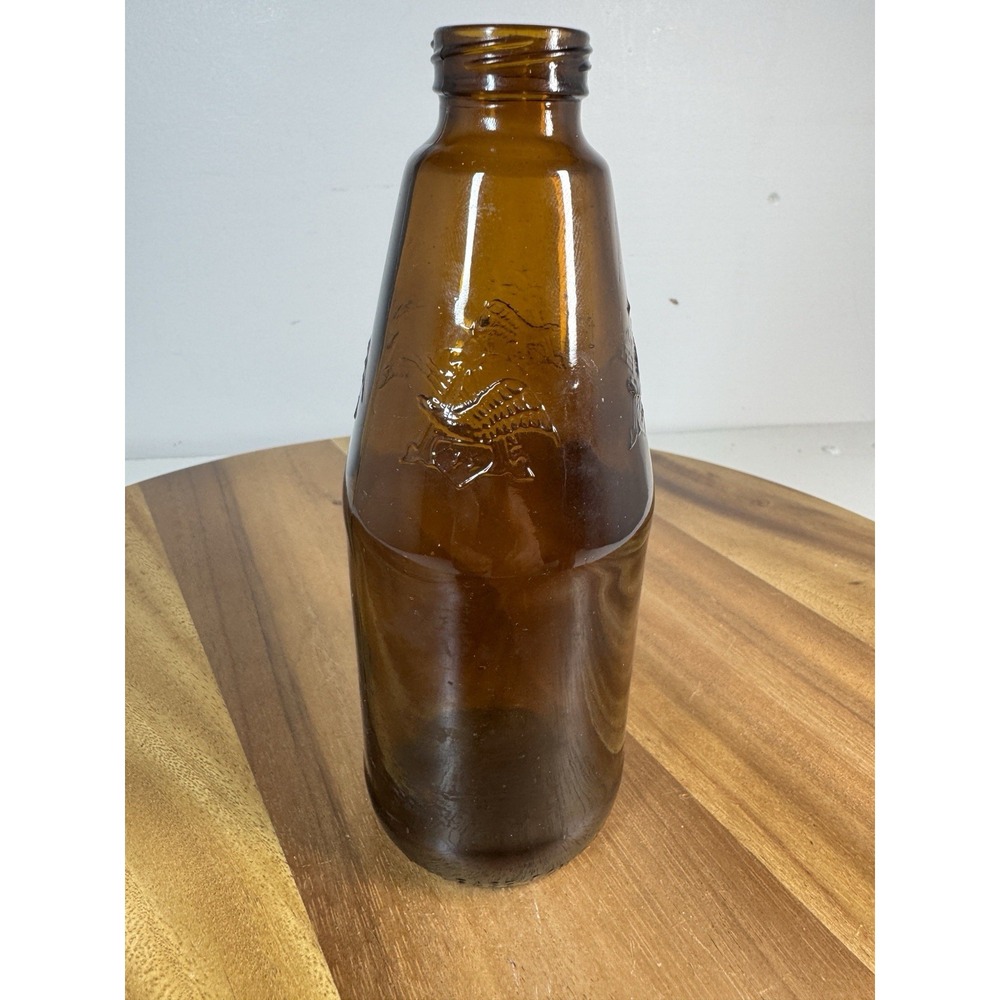 Vintage Anheuser-Busch Budweiser bottle embossed eagle amber brown glass empty